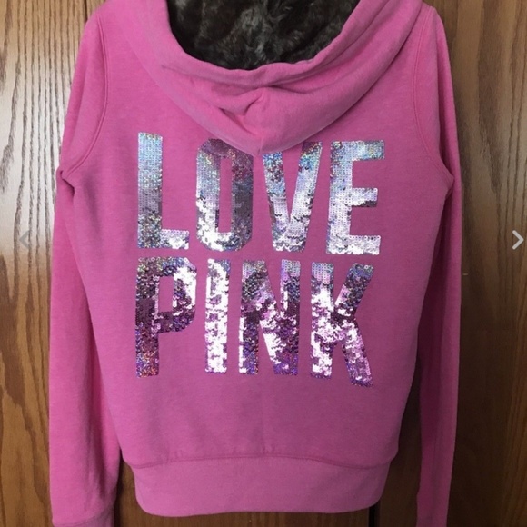 ISO Victoria's Secret PINK fur hoodie jacket bling